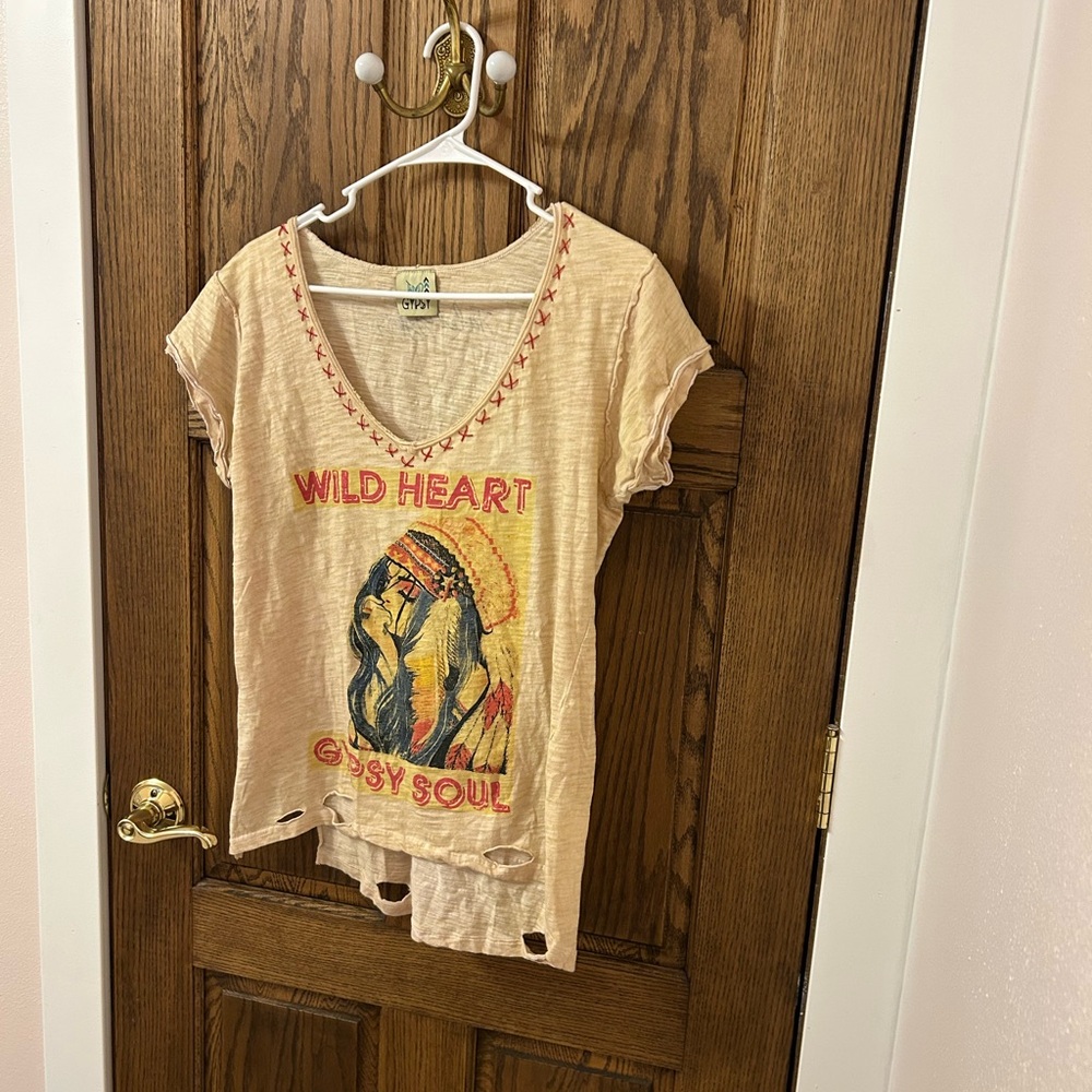 Jaded Gypsy Wild Heart Gypsy Soul Graphic Tee Small/Medium - Picture 3 of 10